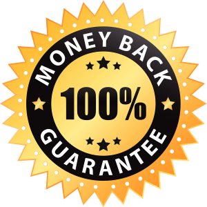 100% money back guarantee label isolated on a white background