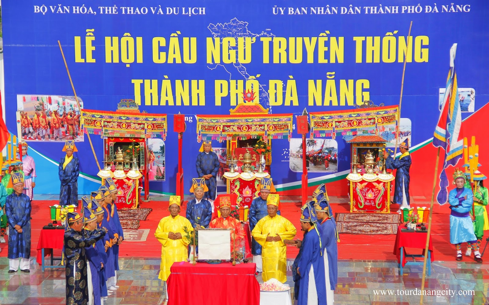 Cau Ngu festival in Danang city, Vietnam