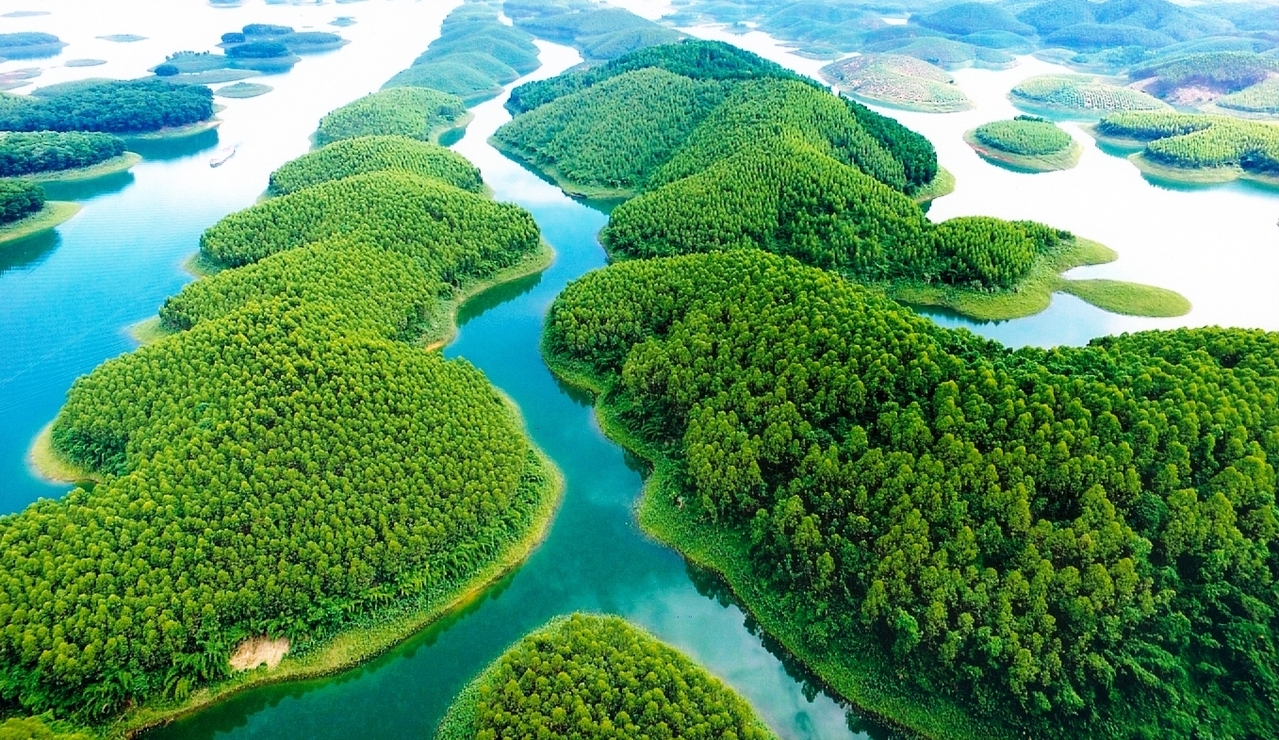 Thac Ba lake, the first hydro power plant of Vietnam