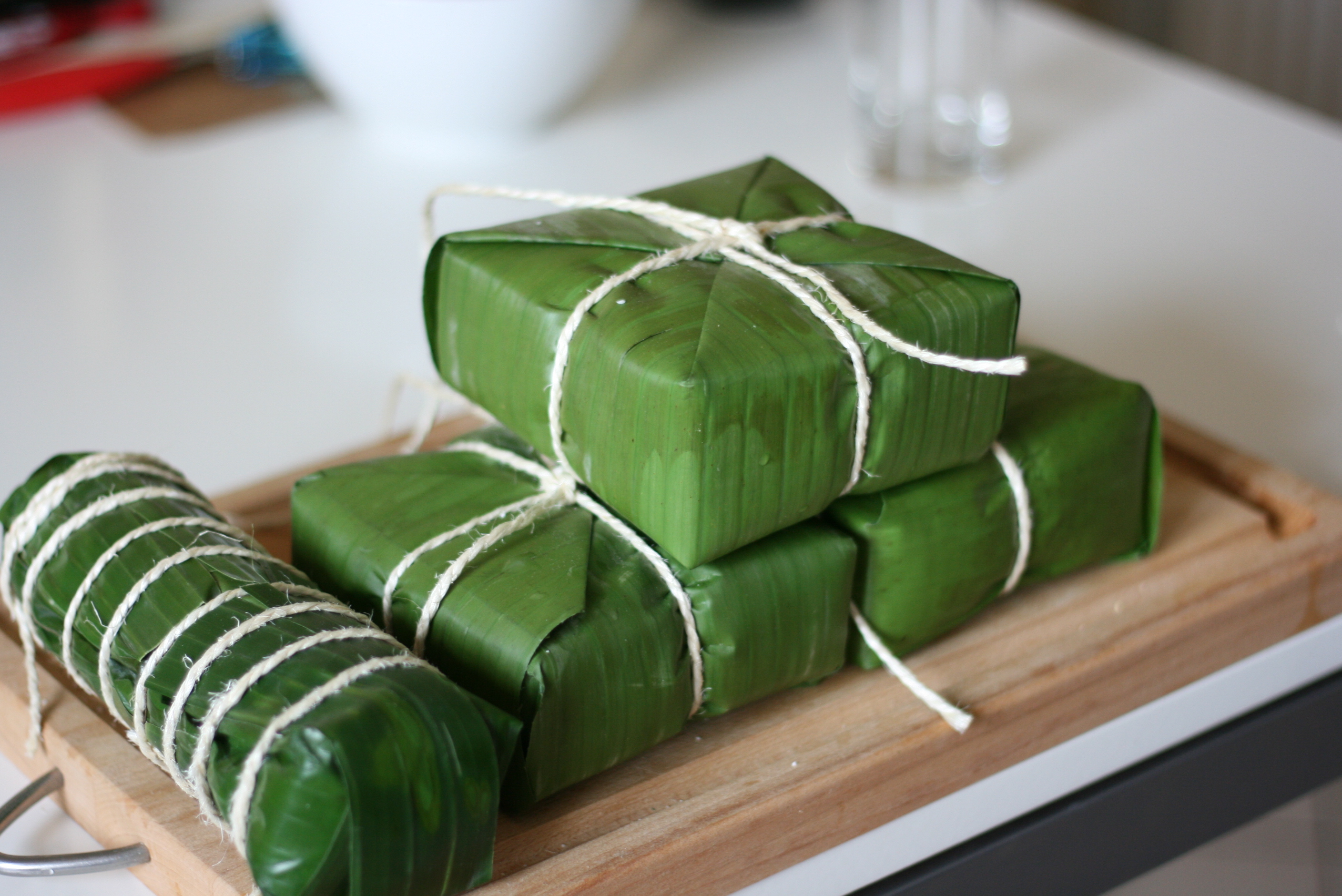 Banh Chung (Square rice cake) in Vietnamese Lunar New Year (Tet)