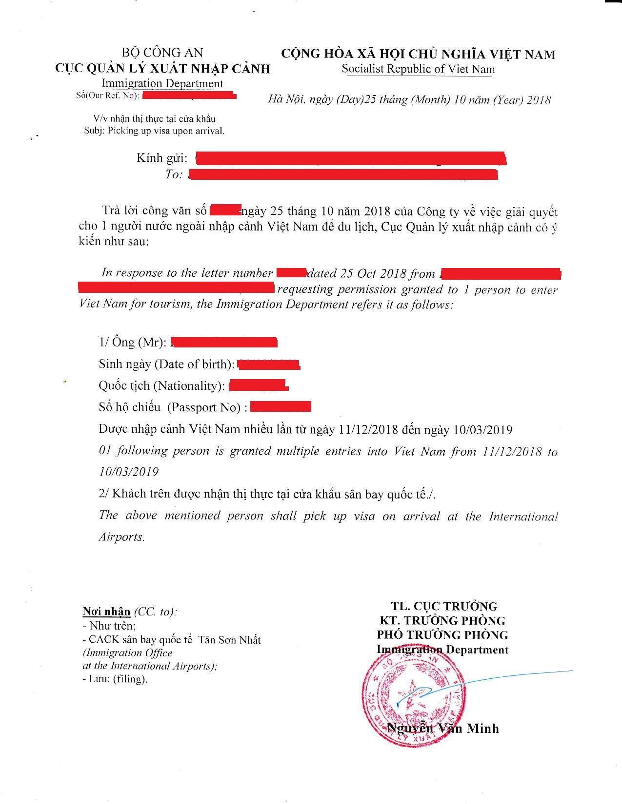 Vietnam visa on arrival with Visa Approval Letter
