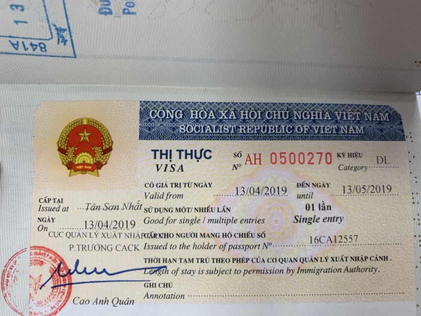 Vietnam visa d’entrée