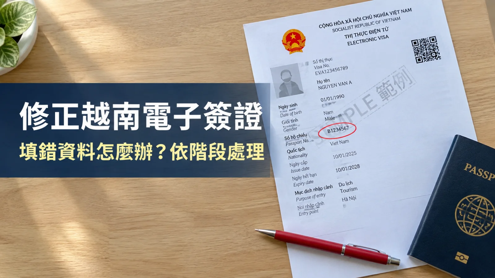 修正越南電子簽證申請錯誤 2026：填錯資料怎麼辦？依申請階段整理處理方式
